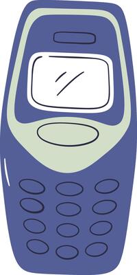 Retro Cell Phone Cartoon Element