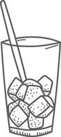 Glass with Ice Cubes and Straw vector
