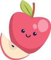 Smiling Apple Character vector