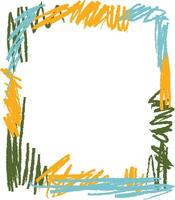 Doodle Childish Rectangle Frame vector