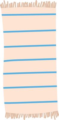 Striped Towel with Fringe