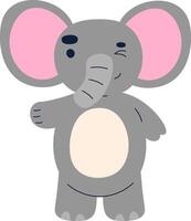 Smiling Elephant with Big Ears vector