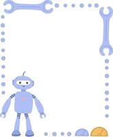 Cute Robot with Tool Frame vector