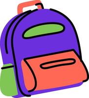 Colorful Backpack with Simple Lines vector