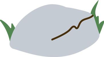 Simple Rock with Grass vector