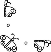Simple Butterfly Line Art Corner Frame vector