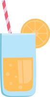 Refreshing Citrus Beverage with Straw vector