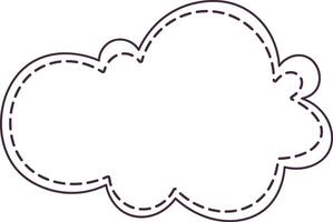 Cloud with Stitched Outline vector