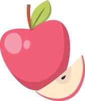 Apple with Leaf and Slice vector