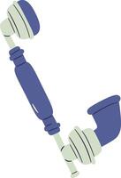 Retro Phone Handset Drawing Element vector