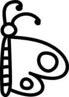 Simple Line Butterfly Sketch vector