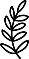 Simple Branch Botanical Line Art vector