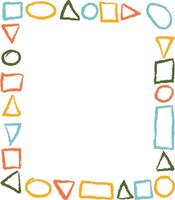 Geometric Crayon Rectangle Frame vector