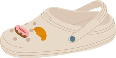 Clog Shoe With Stickers vector
