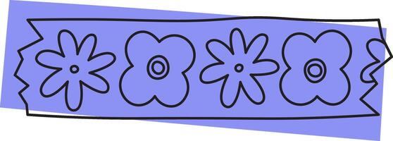 Flower Pattern Washi Tape Element vector