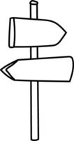 Double Arrow Signpost Sketch vector