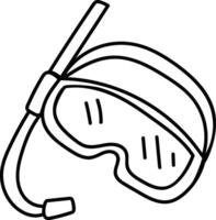 Snorkel Mask Line Art vector