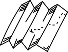 Folded Map Hand Drawn Sketch vector