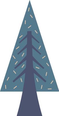Geometric Pine Tree Design Element