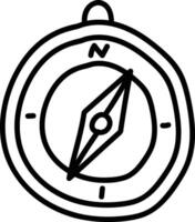 Hand Drawn Compass Navigation Tool vector