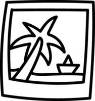 Palm Tree Boat Photo Frame vector