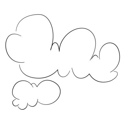 Line doodle cloud design element
