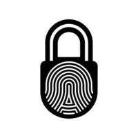 fingerprint-padlock icon-simple-vector.Biometric Fingerprint Lock Security Icon Secure Access and Data Protection. vector
