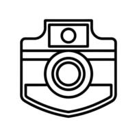 secured-police-camera-icon-outline-vector.Photography Badge Icon Camera Lens Shield Design Element for Photographer Logos, Websites, and Branding vector
