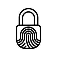 fingerprint-padlock-icon-simple-vector.Biometric Fingerprint Lock Security Icon Secure Access and Data Protection. vector