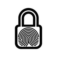 fingerprint padlock icon-simple-vector.Biometric Fingerprint Lock Security Icon Secure Access and Data Protection. vector