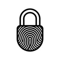 fingerprint padlock icon simple .Biometric Fingerprint Lock Security Icon Secure Access and Data Protection. vector