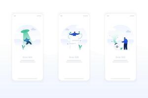 Illustration of error screens, handling exceptions, empty states. page not found 404, internal server error 500, bad gateway 502. Modern flat design concept ui ux. vector