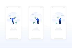 Stylish flat visuals for handling 404, 500, 502 errors and no content states in your app. vector