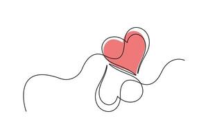 Illustration of Heart Continuous line art drawing illustration. Abstract love symbol drawing in isolated white background. vector