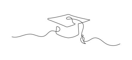 One continuous line drawing of a toga hat isolated on a white background. vector