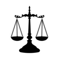 Scale of Justice Symbol silhouette isolated on white background vector