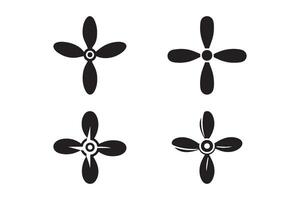 Set of propeller silhouettes. Propeller concept icons. vector