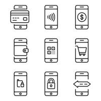 Mobile Payments Icon Set for Digital Transactions vector
