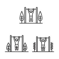 Pull-Up Bar Outline Icon for Strength and Fitness Training vector