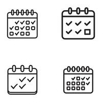 Consistency Calendar Outline Icon for Habit Tracking and Motivation vector