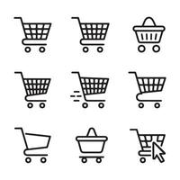 Shopping Cart Icon Set for E-commerce Platforms vector