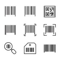 Smart Scan Icons with QR and Barcode Symbols vector