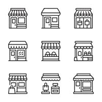 Storefront Icon Set for Retail and Business Design vector