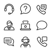 Customer Support Icon Set for Help and Service vector