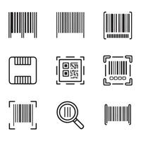 Barcode and QR Code Icon Collection vector
