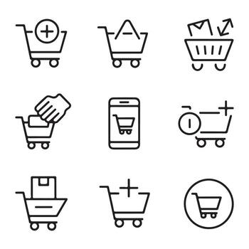 carro botón íconos para web y aplicación historias vector