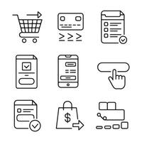 Checkout Process Icon Set for E-commerce Design vector