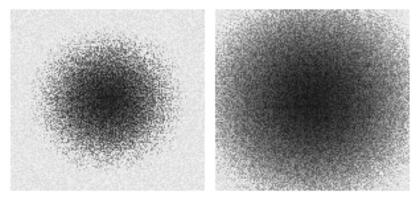 Pixel censor noise blobs. Two circular dark distortions simulate digital blackout or restricted data zones in modern glitch aesthetic. illustration. vector