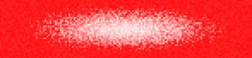 Red glitch burst pixel signal. Bright exploding center simulates warning alert, heat peak or data overload in digital interface. Energetic cyber background. illustration. vector