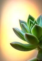 Green Plant Spiral Succulent in Summer photo